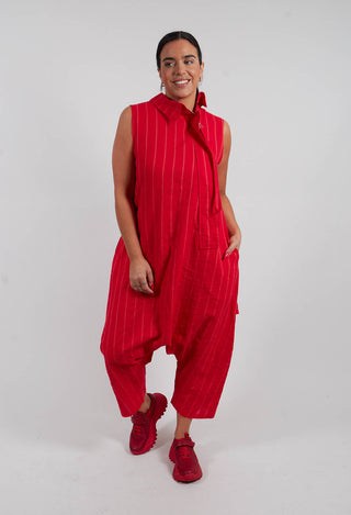 Sleeveless Jumpsuit in Ketchup Stripe - 1021309