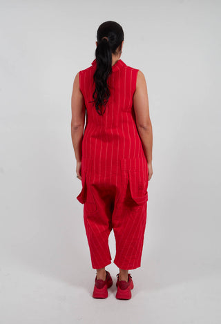 Sleeveless Jumpsuit in Ketchup Stripe - 1021309