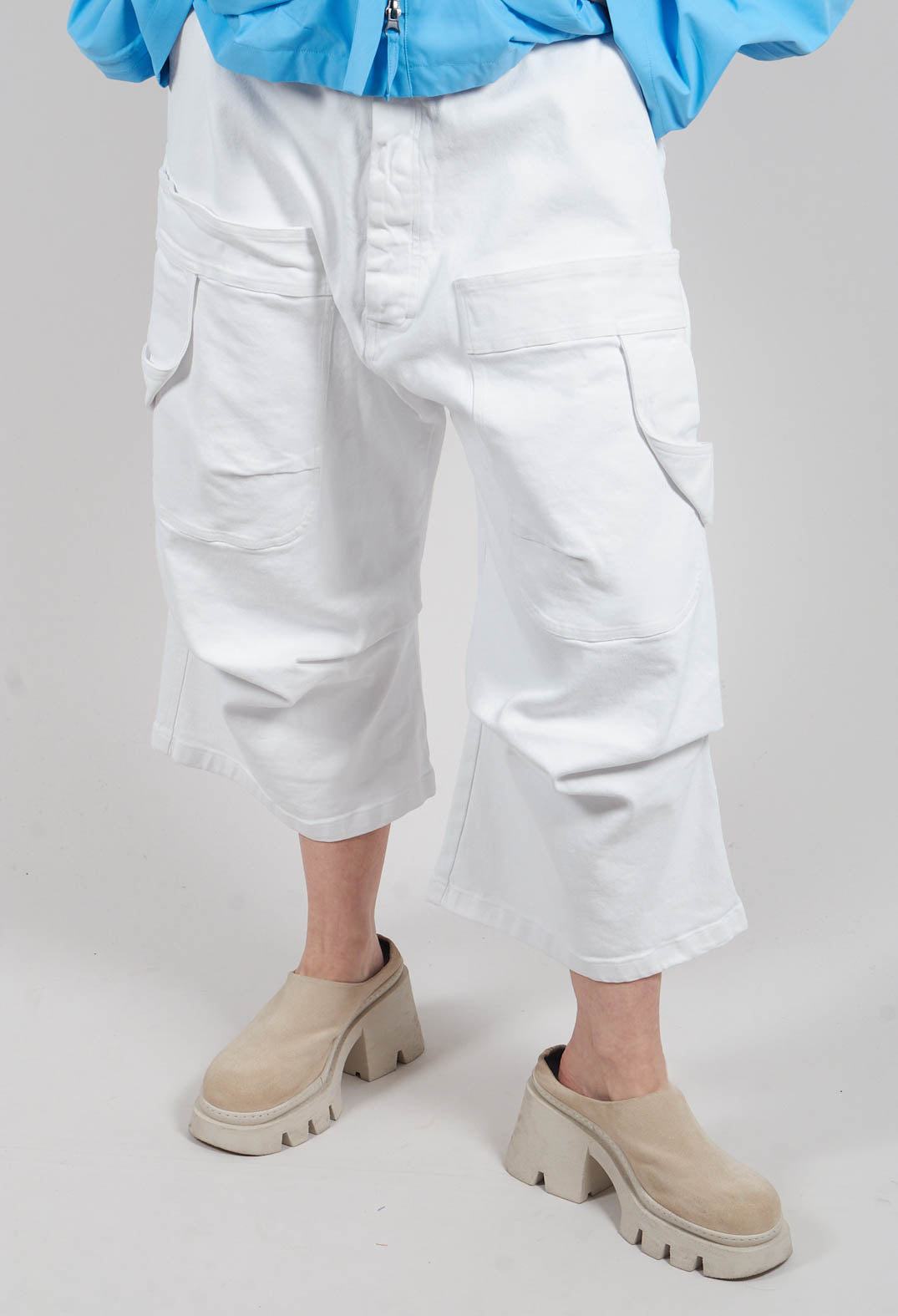 Denim Dropcrotch Jeans in Paper Chalk - 1040101