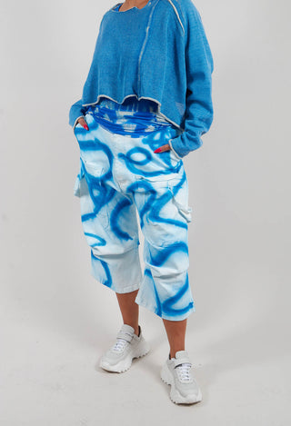 Denim Cropped Jeans in Graffiti 1040121