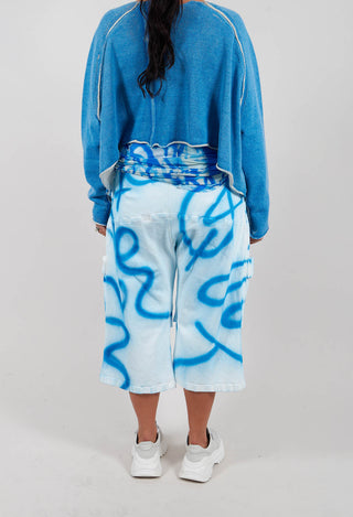 Denim Cropped Jeans in Graffiti 1040121