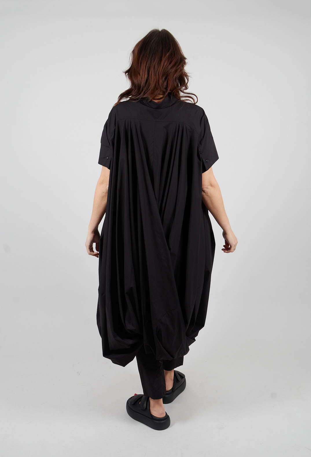 Button Shirt Dress in Black - 1230902