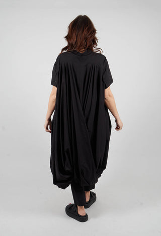 Button Shirt Dress in Black - 1230902