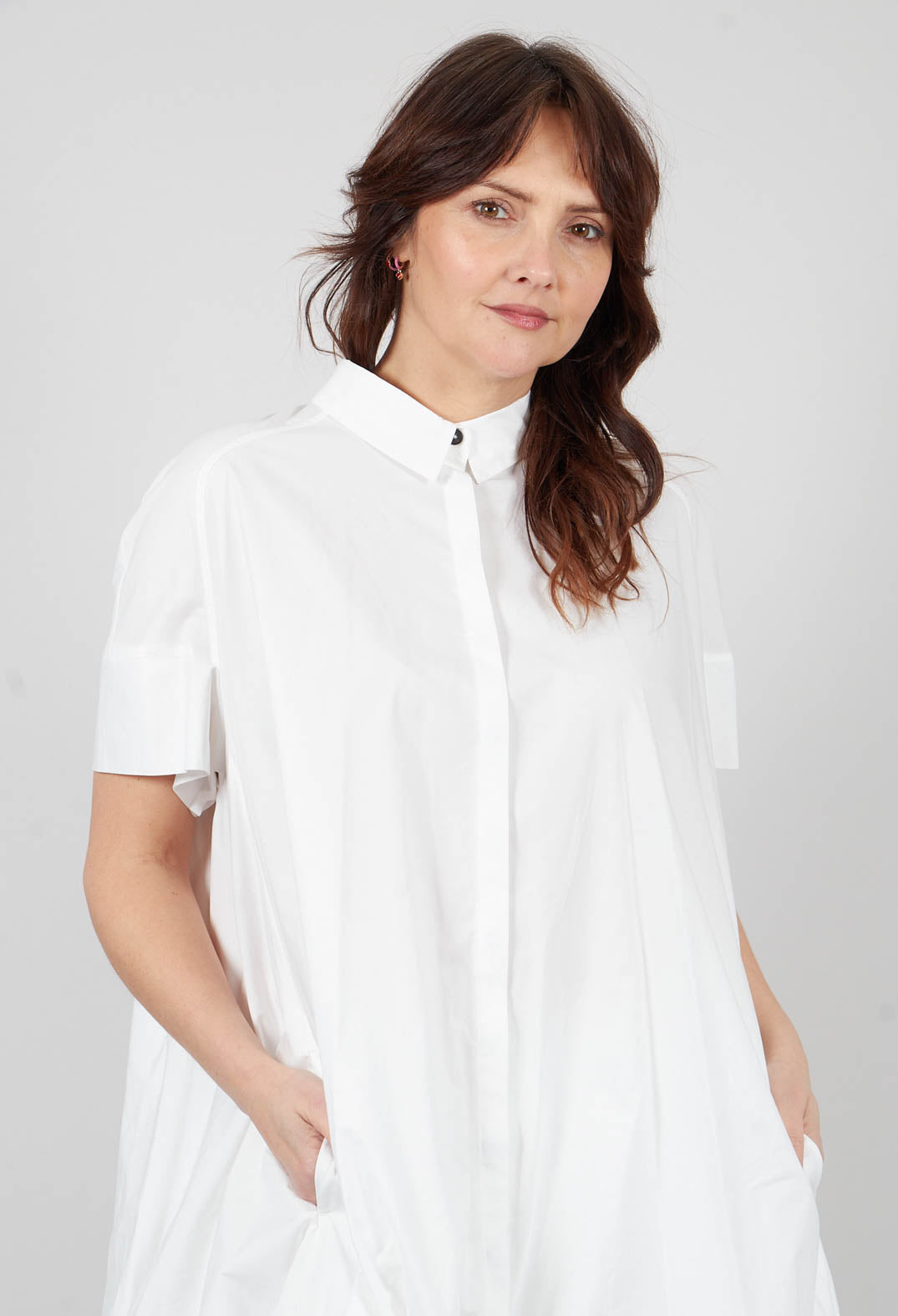 Button Shirt Dress in Paper - 1230902