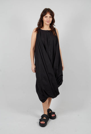 Wide Open Neck Dress in Black - 1230903