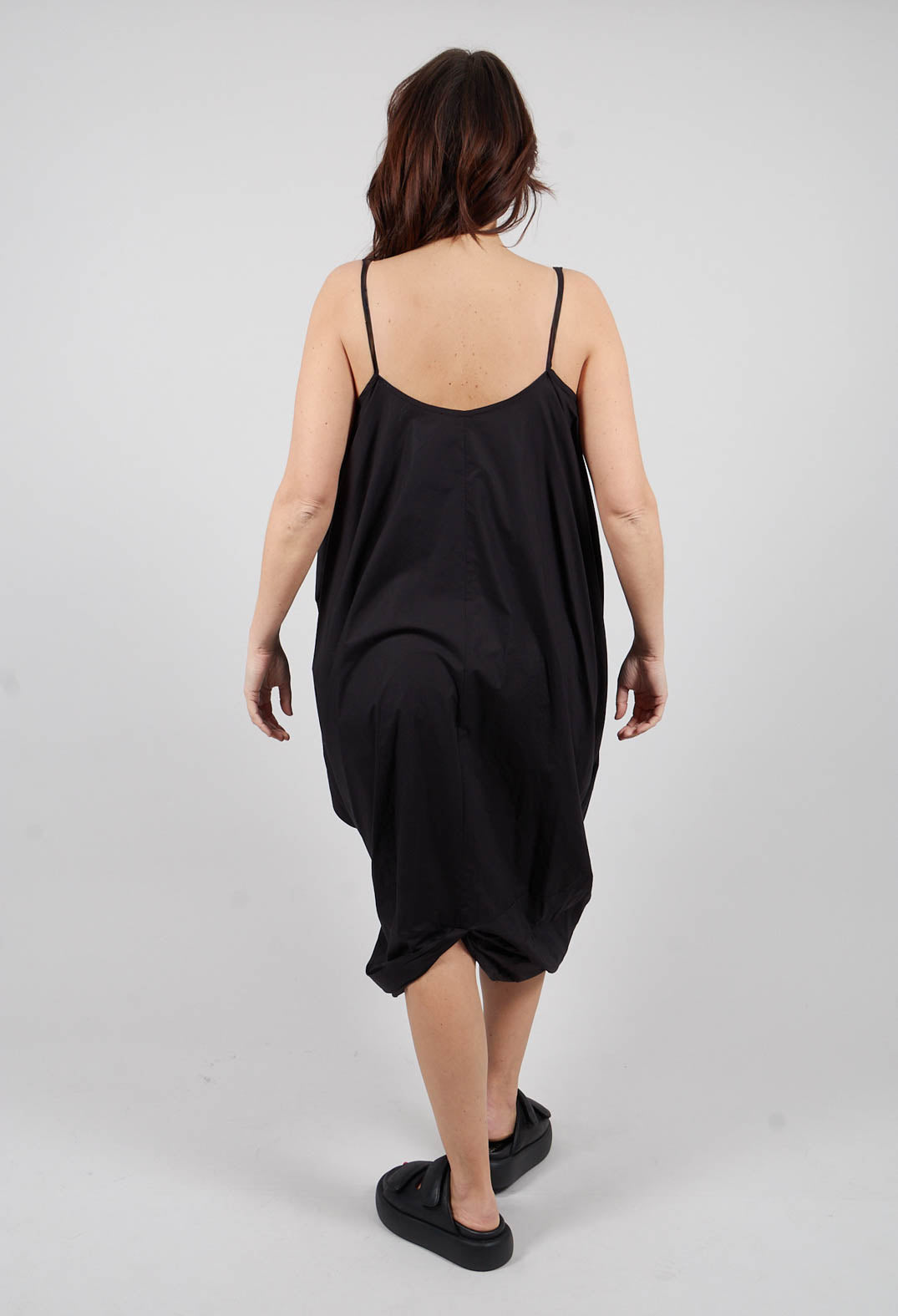 Wide Open Neck Dress in Black - 1230903