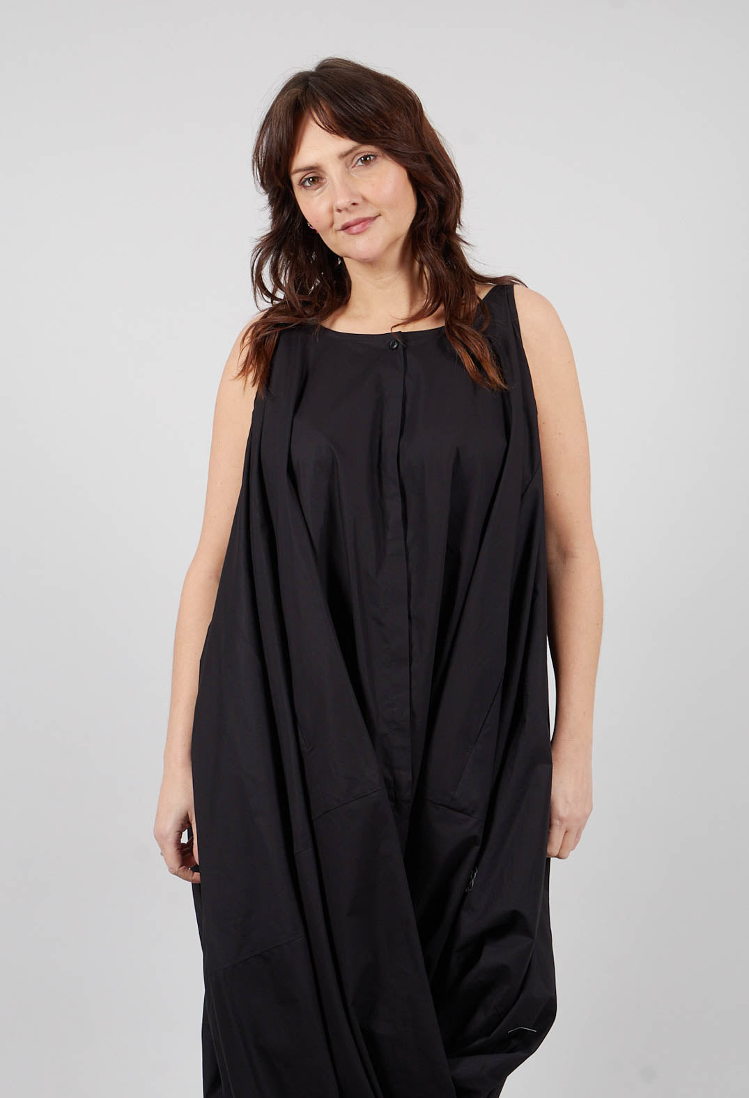 Wide Open Neck Dress in Black - 1230903