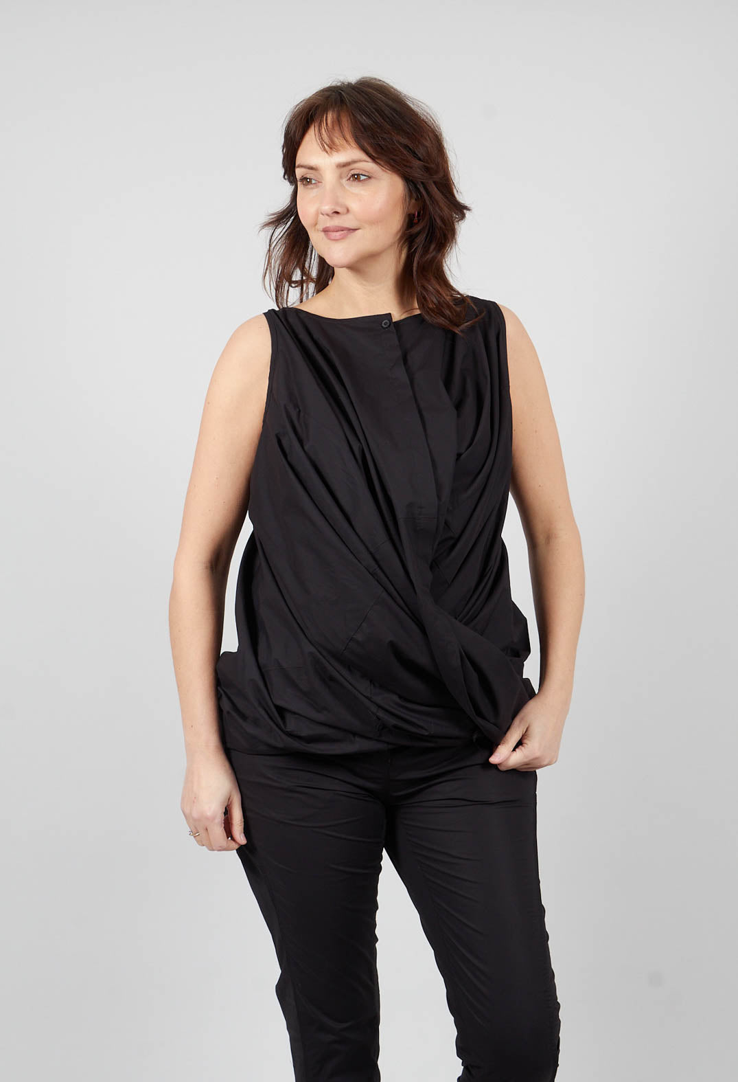 Sleeveless Balloon Top in Black - 1230805