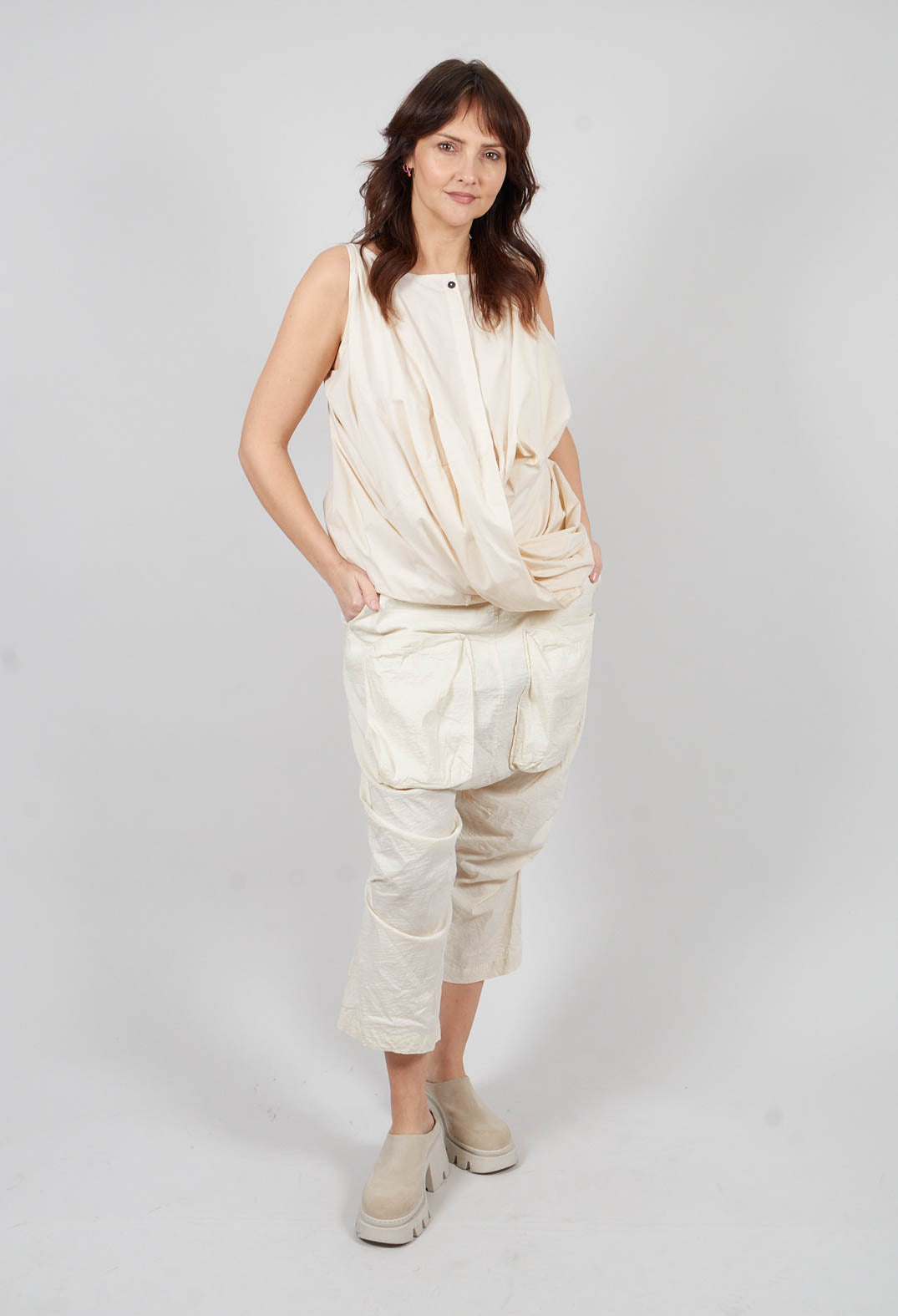 Sleeveless Balloon Top in Marshmallow - 1230805