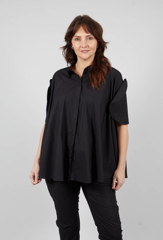 Round Sleeve Blouse in Black - 1230410