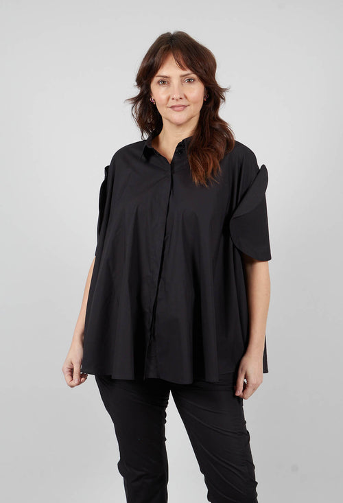 Round Sleeve Blouse in Black - 1230410