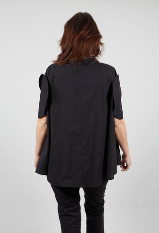 Round Sleeve Blouse in Black - 1230410