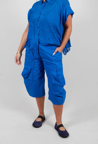 Cropped Pocket Trousers in Electric - 1240101