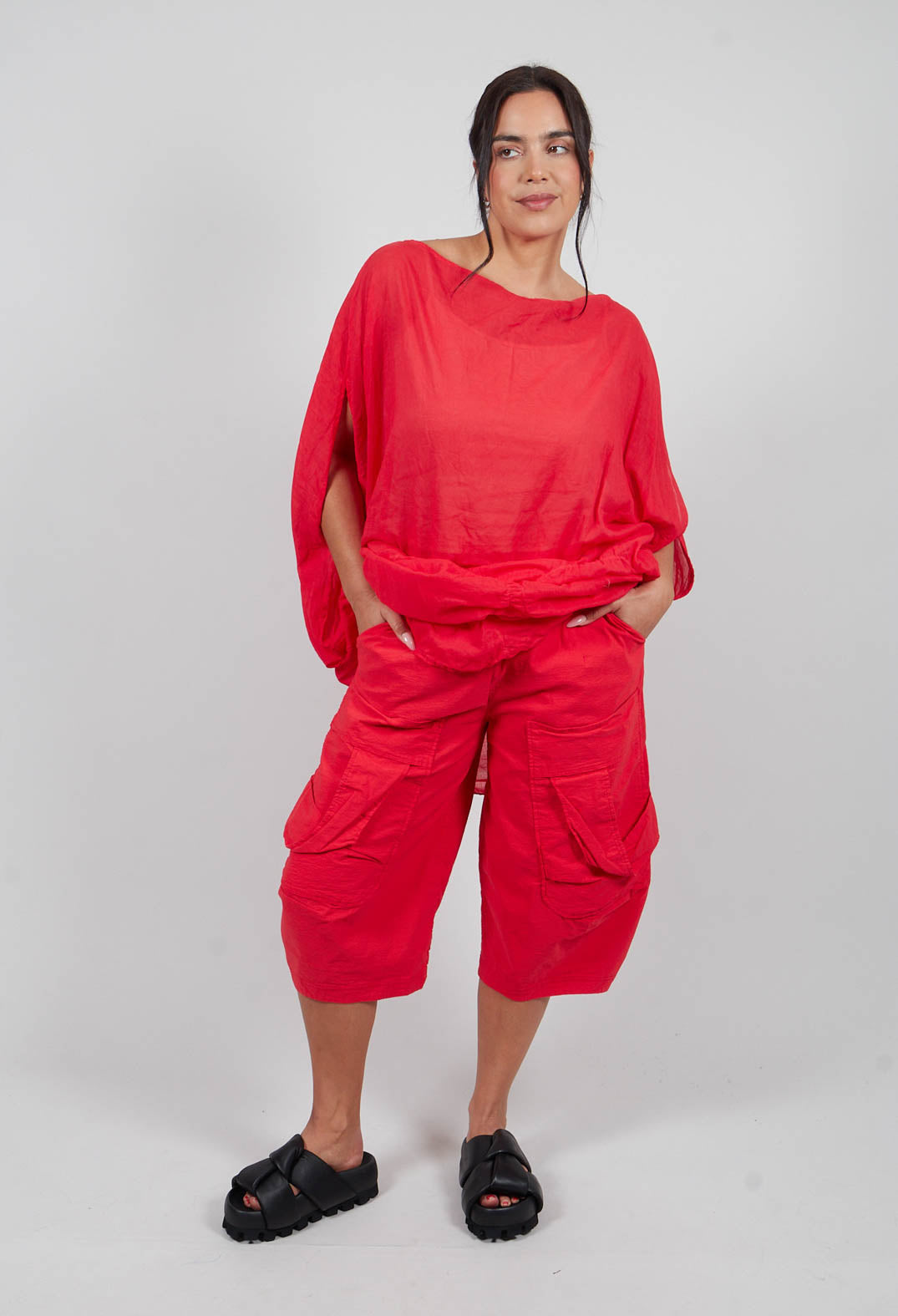 Cropped Pocket Trousers in Ketchup - 1240101