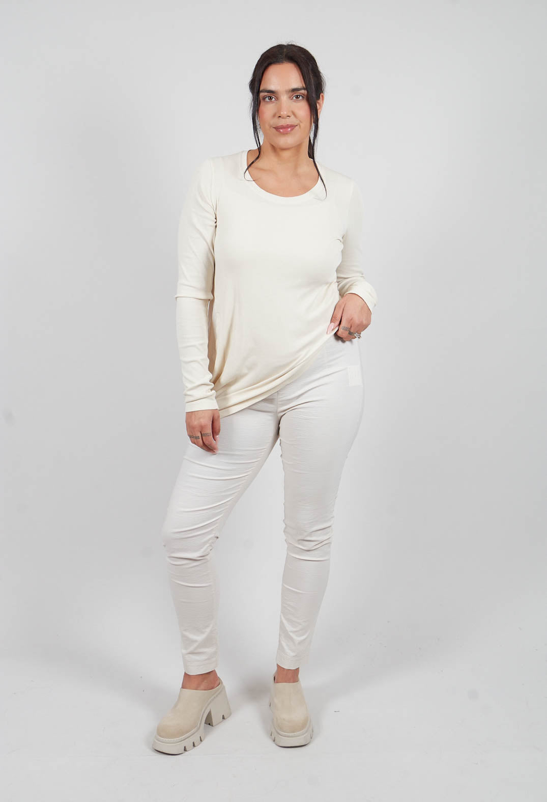 Slim Fit Trousers in Marshmallow - 1240104