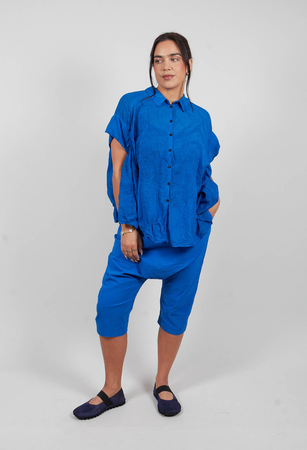 Slim Low Crotch Trousers in Electric - 1240105