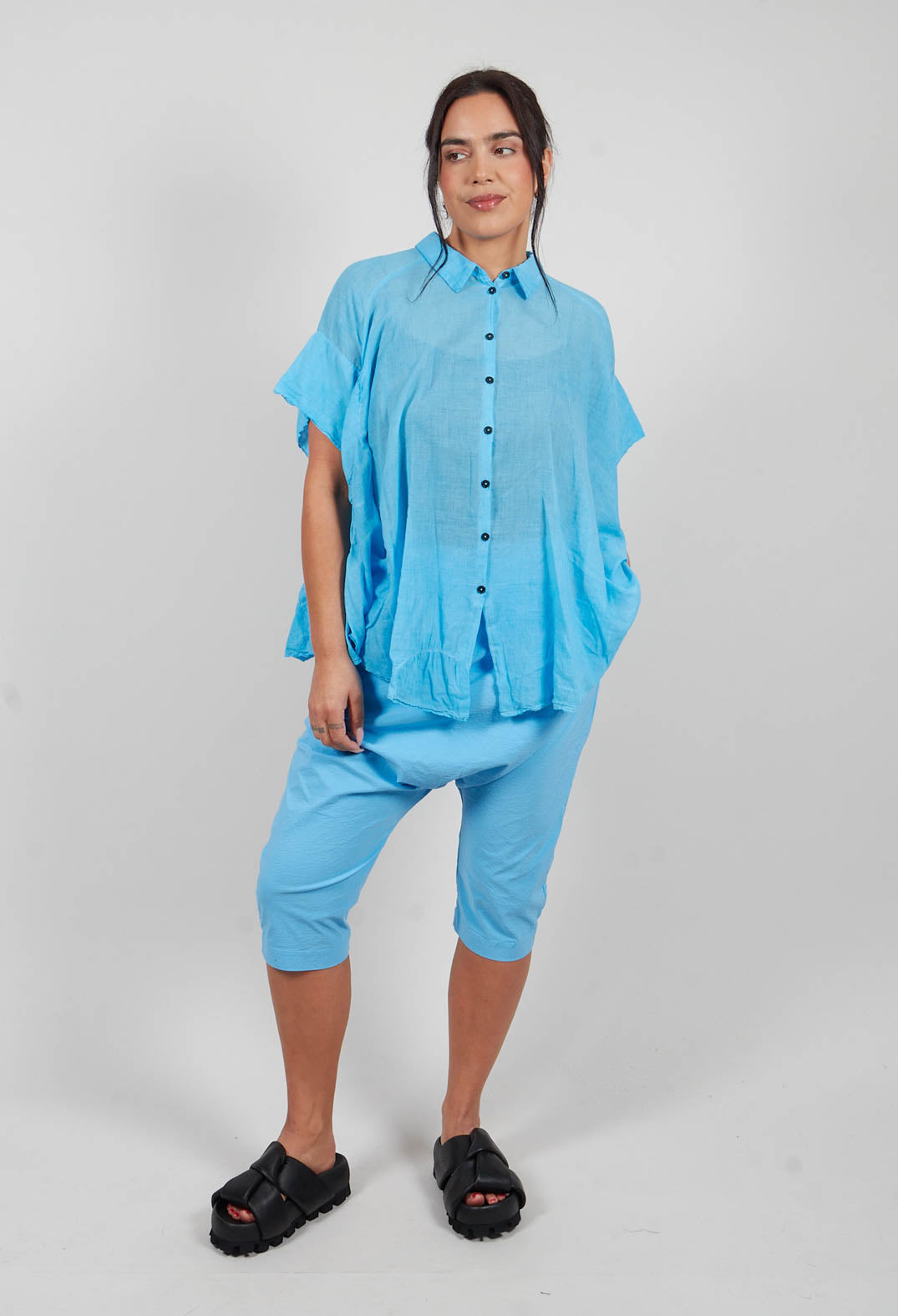 Slim Low Crotch Trousers in Ice - 1240105