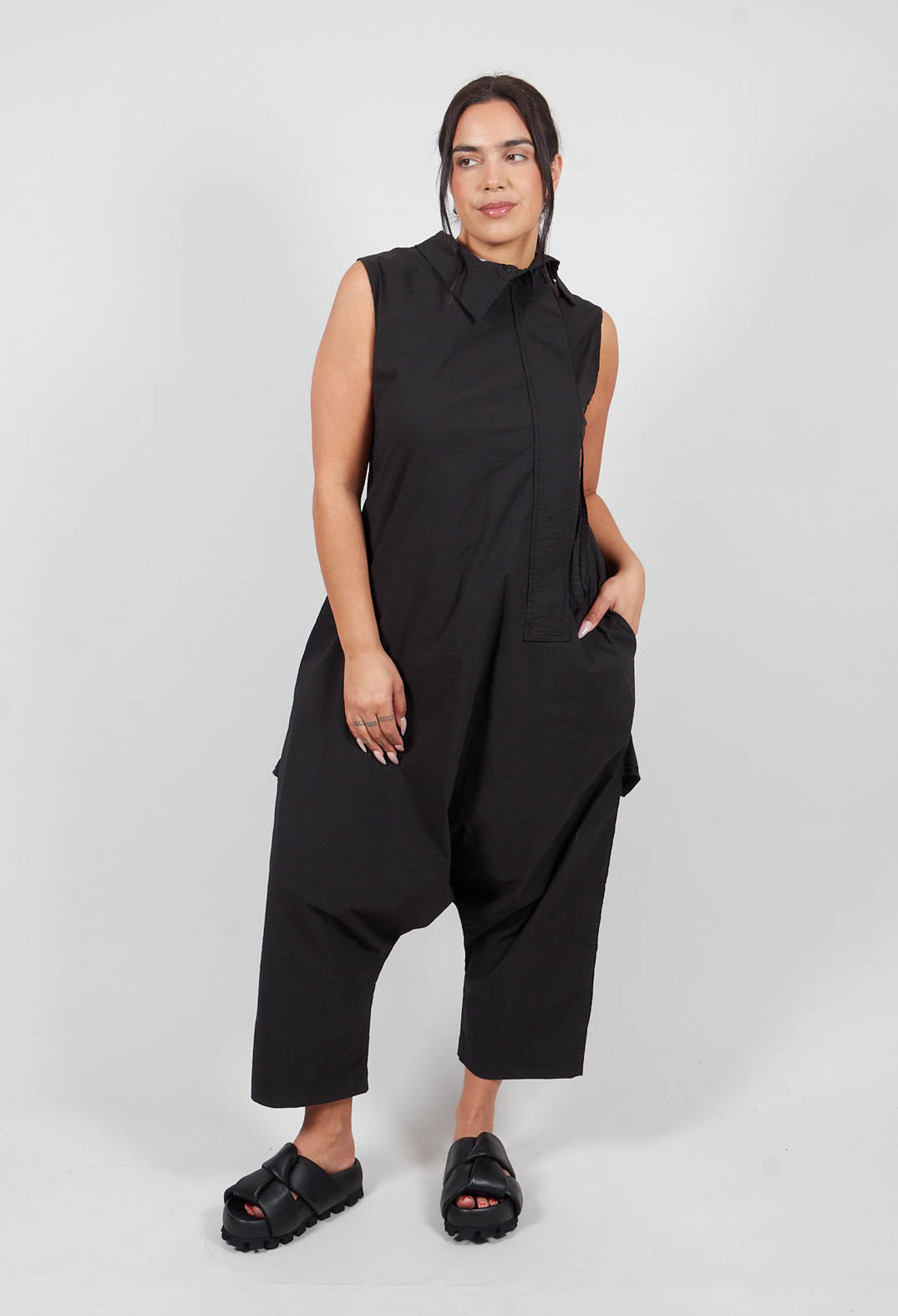 High Neck Jumpsuit in Black - 1241308