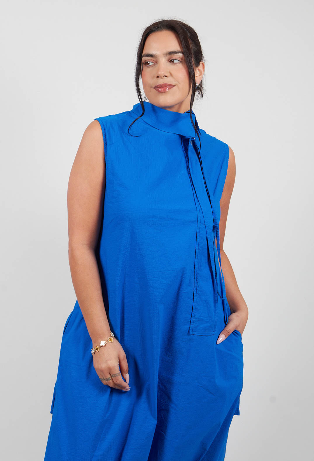 High Neck Jumpsuit in Electric - 1241308