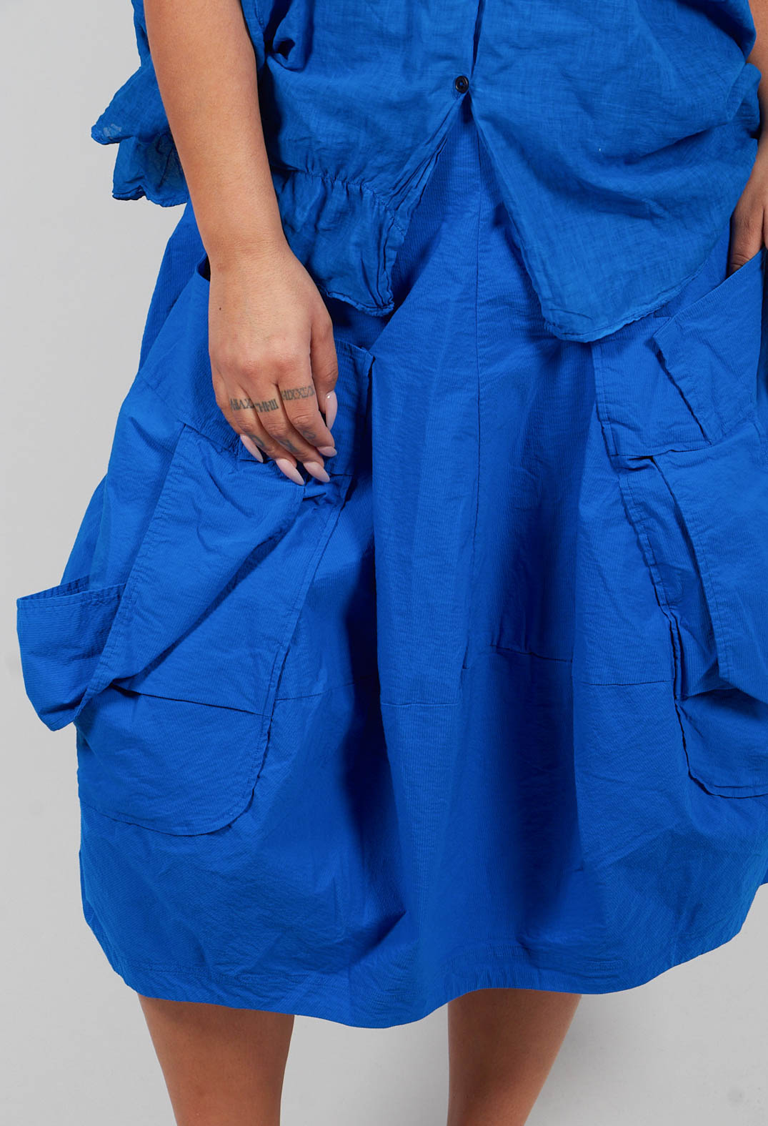 Pull On Midi Skirt in Electric - 1240312