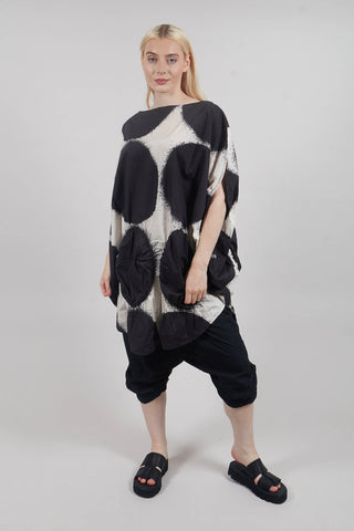 Circular Print Dress in Black Print - 1260902