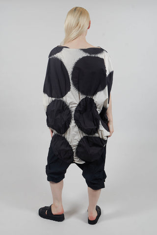 Circular Print Dress in Black Print - 1260902