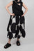 Elasticated A-Line Skirt in Black Print - 1260304