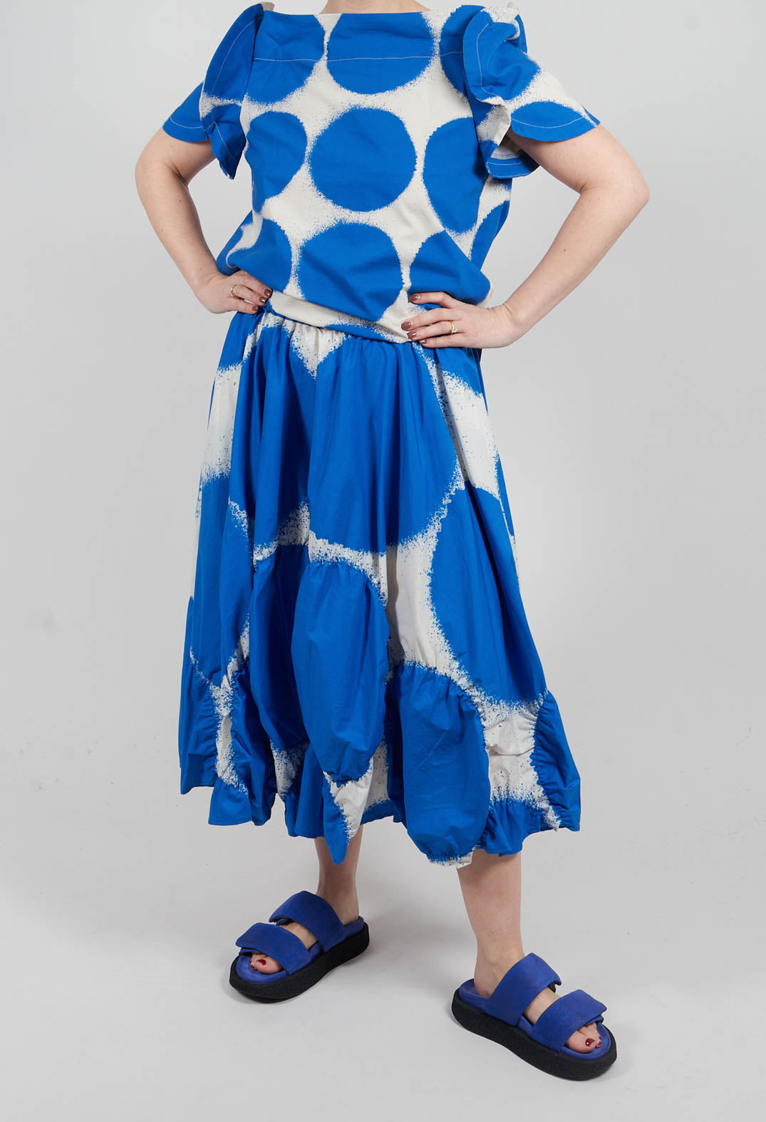 Elasticated A-Line Skirt in Electric Print - 1260304