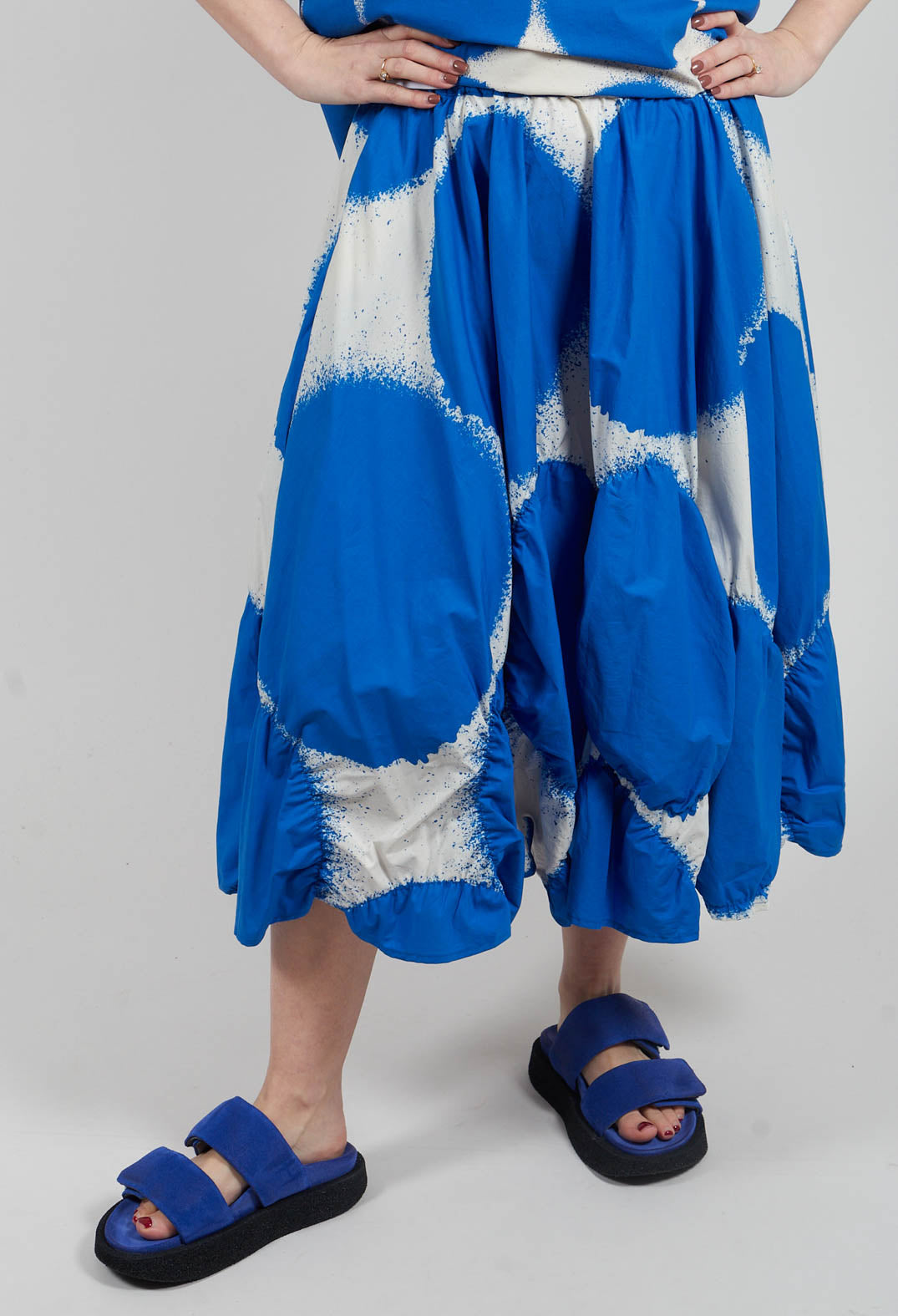 Elasticated A-Line Skirt in Electric Print - 1260304