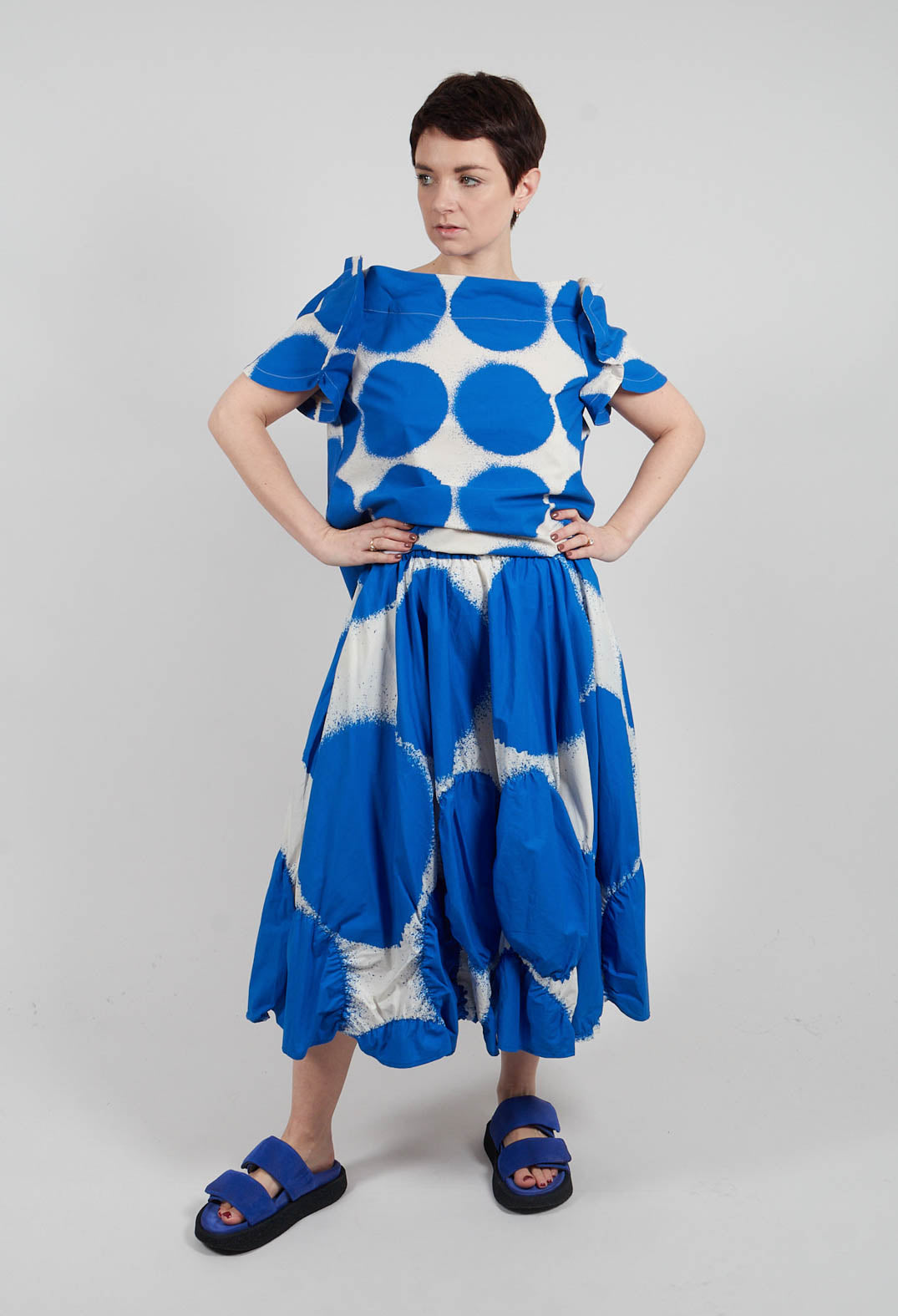 Elasticated A-Line Skirt in Electric Print - 1260304