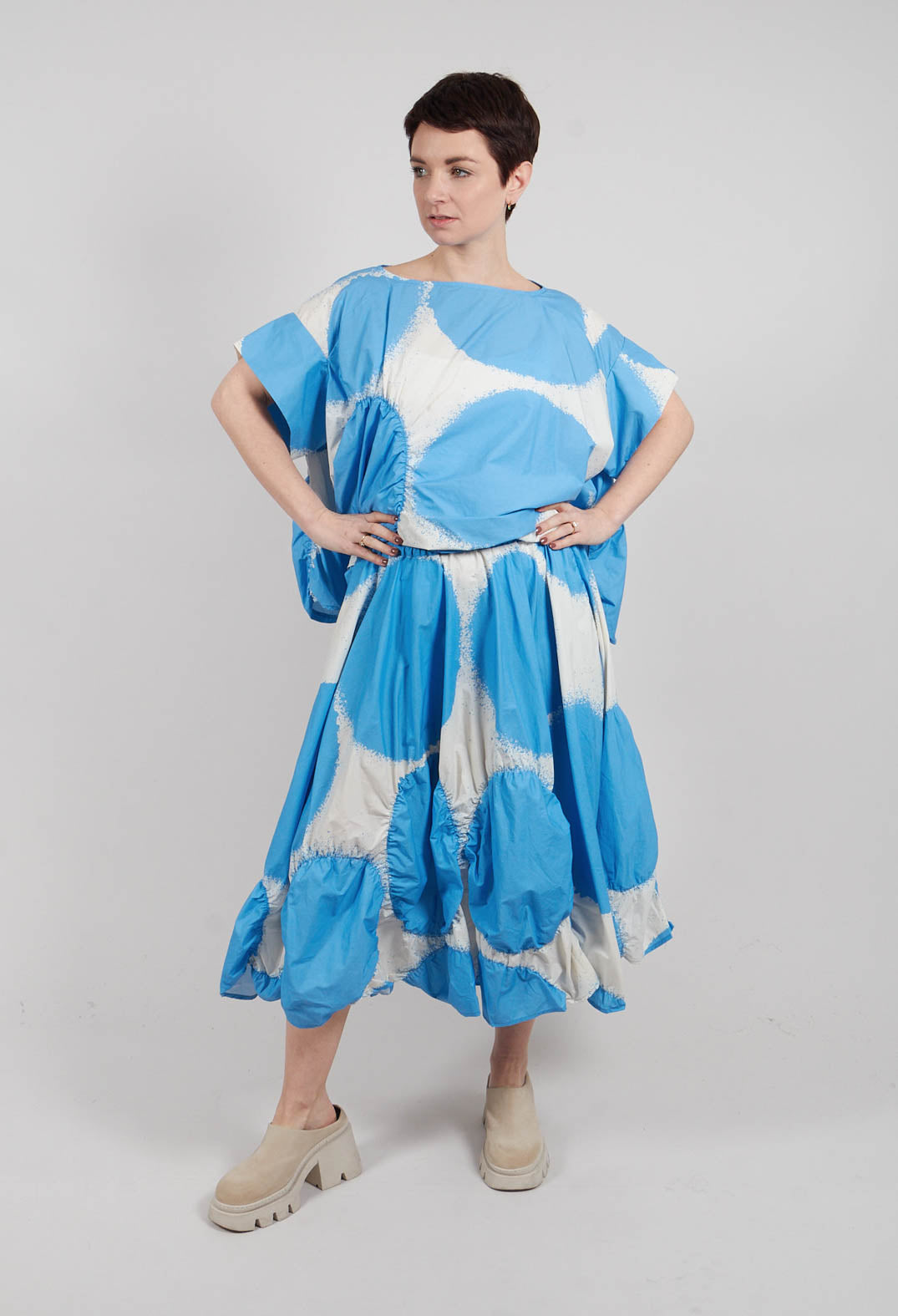 Elasticated A-Line Skirt in Ice Print - 1260304