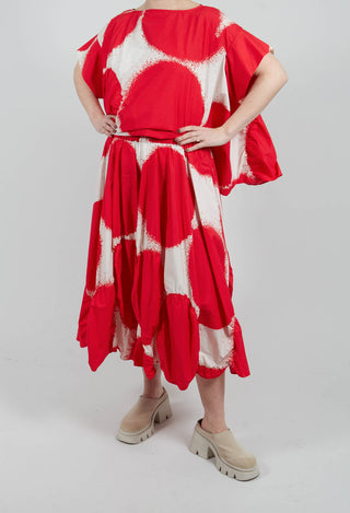 Elasticated A-Line Skirt in Ketchup Print - 1260304