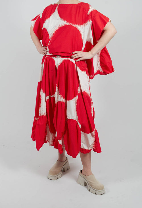 Elasticated A-Line Skirt in Ketchup Print - 1260304