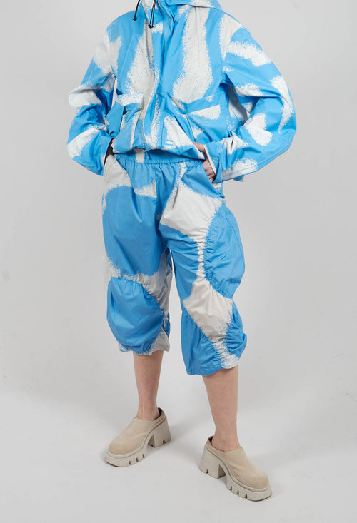 Cropped Balloon Trousers in Ice Print - 1260105