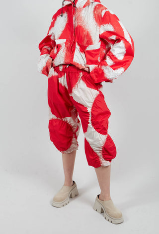 Cropped Balloon Trousers in Ketchup Print - 1260105