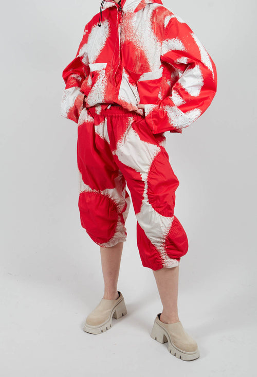 Cropped Balloon Trousers in Ketchup Print - 1260105