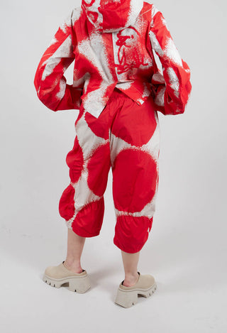 Cropped Balloon Trousers in Ketchup Print - 1260105