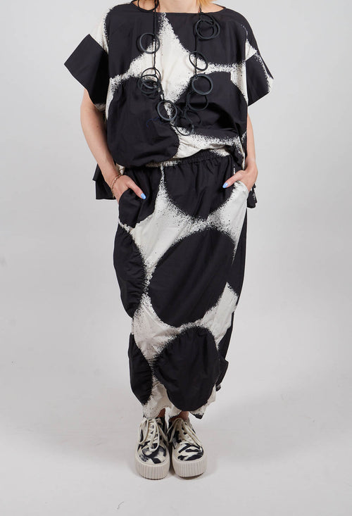 Straight Skirt in Black Print - 1260309