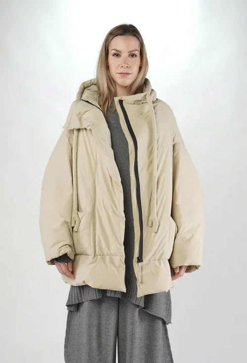 PRE-ORDER - Oversized Padded Jacket in Black (Pictured in DK Bone) - 1001101