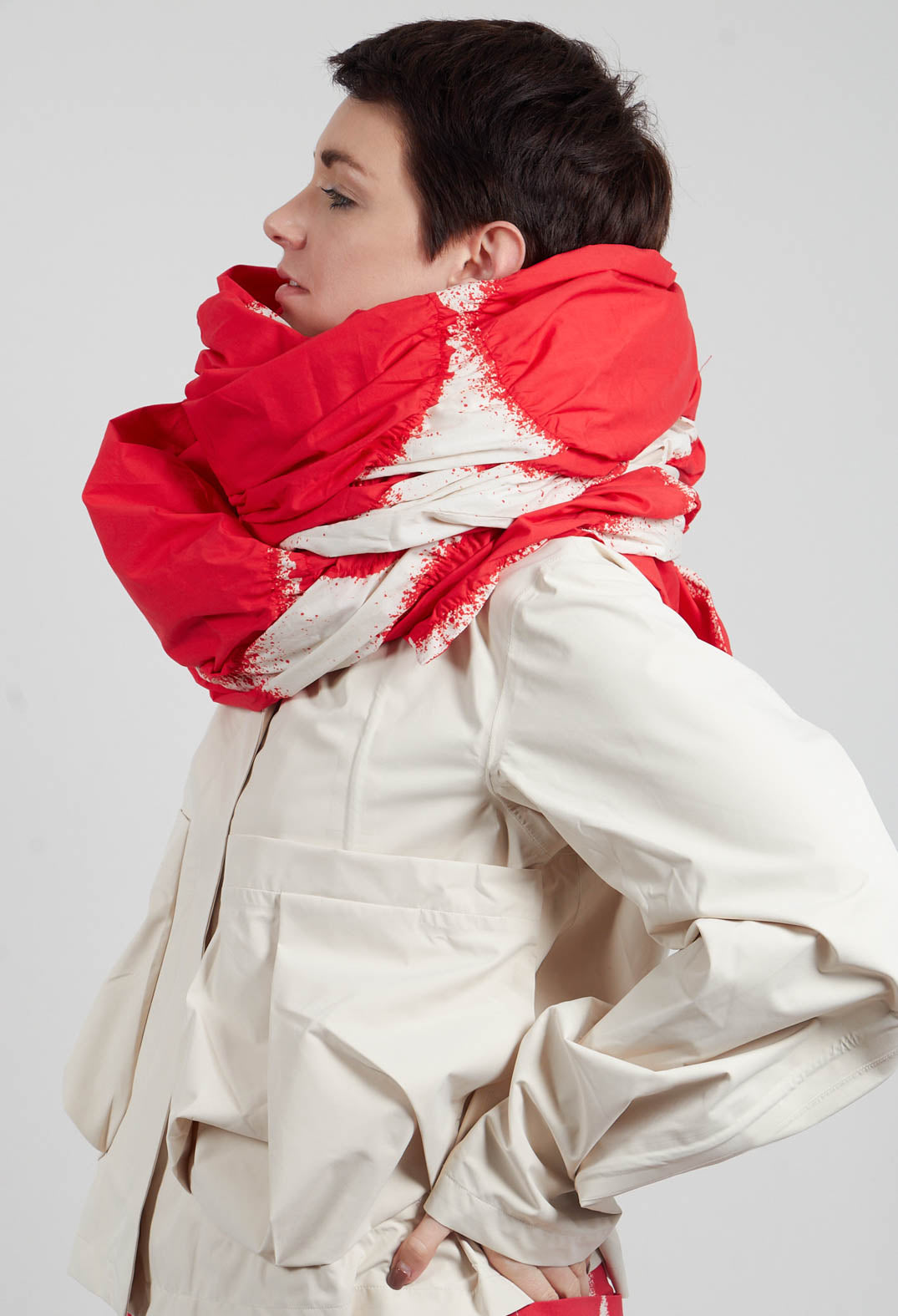 Exrtra Large Scarf in Ketchup Print - 1261412