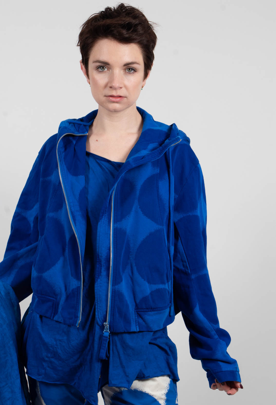 Zip Up Hooded Jacket in Electric Print - 1271105