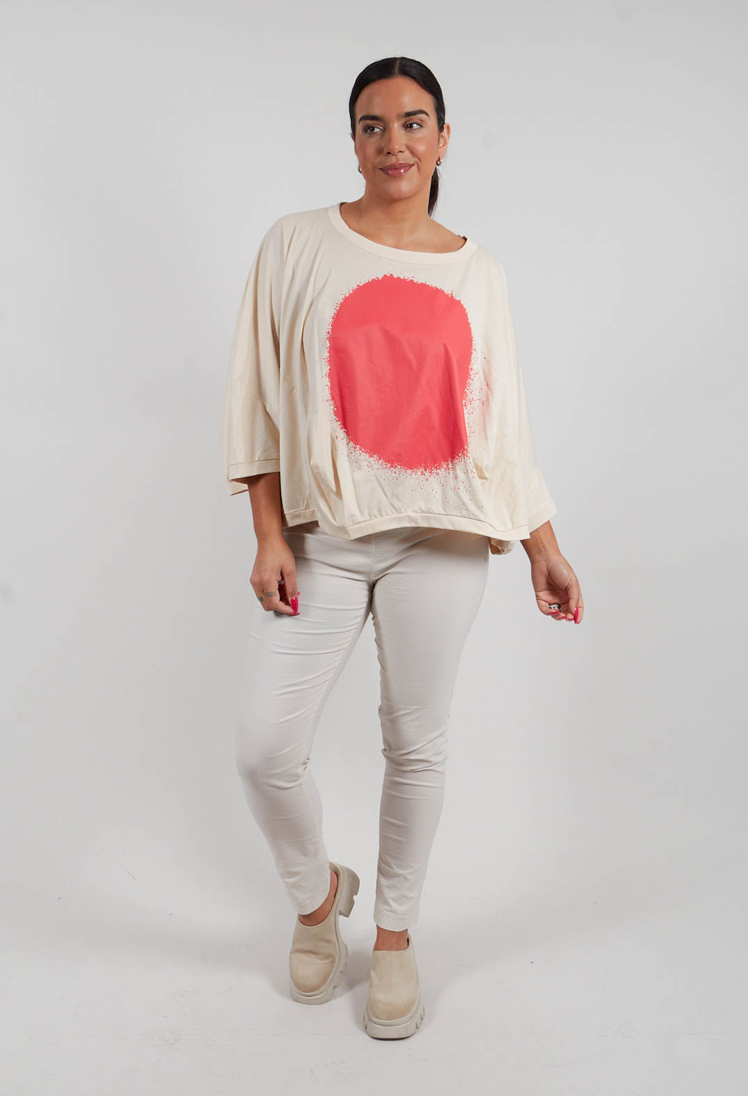 Circle T-Shirt in Marshmallow Print - 1300502