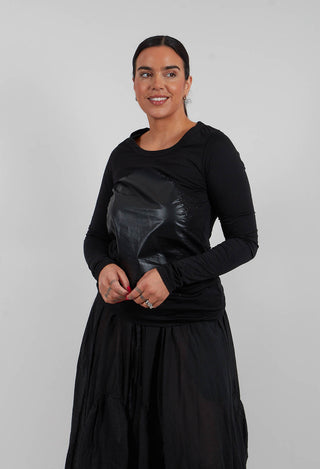 Circle Long Sleeve T-Shirt in Black Print - 1300505