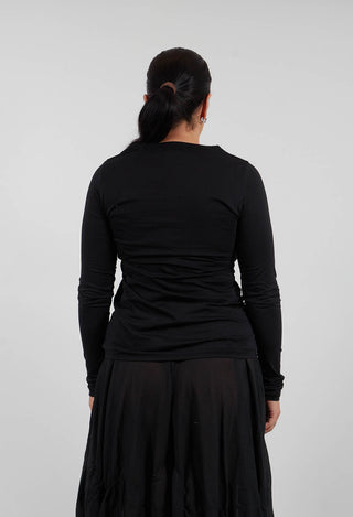 Circle Long Sleeve T-Shirt in Black Print - 1300505