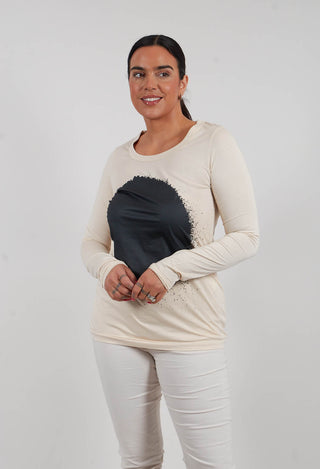 Circle Long Sleeve T-Shirt in Marshmallow Print - 1300505