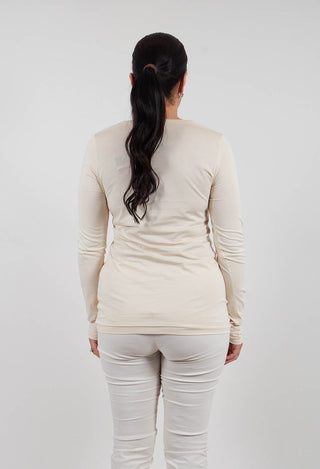 Circle Long Sleeve T-Shirt in Marshmallow Print - 1300505