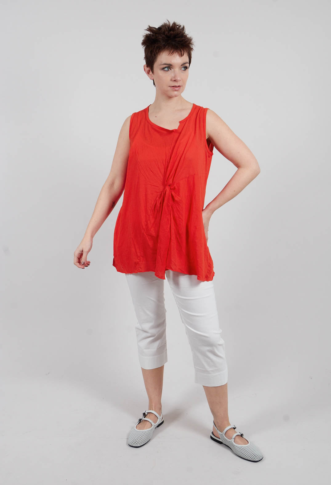 Sleeveless Knot Top in Pepper Cloud - 1320803