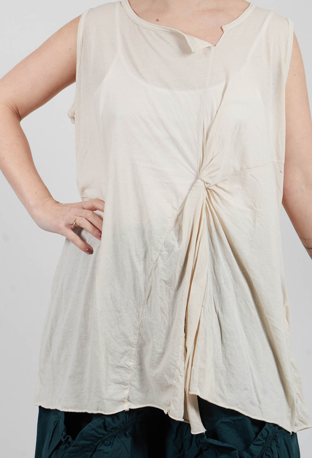 Sleeveless Knot Top in Marshallow - 1320803