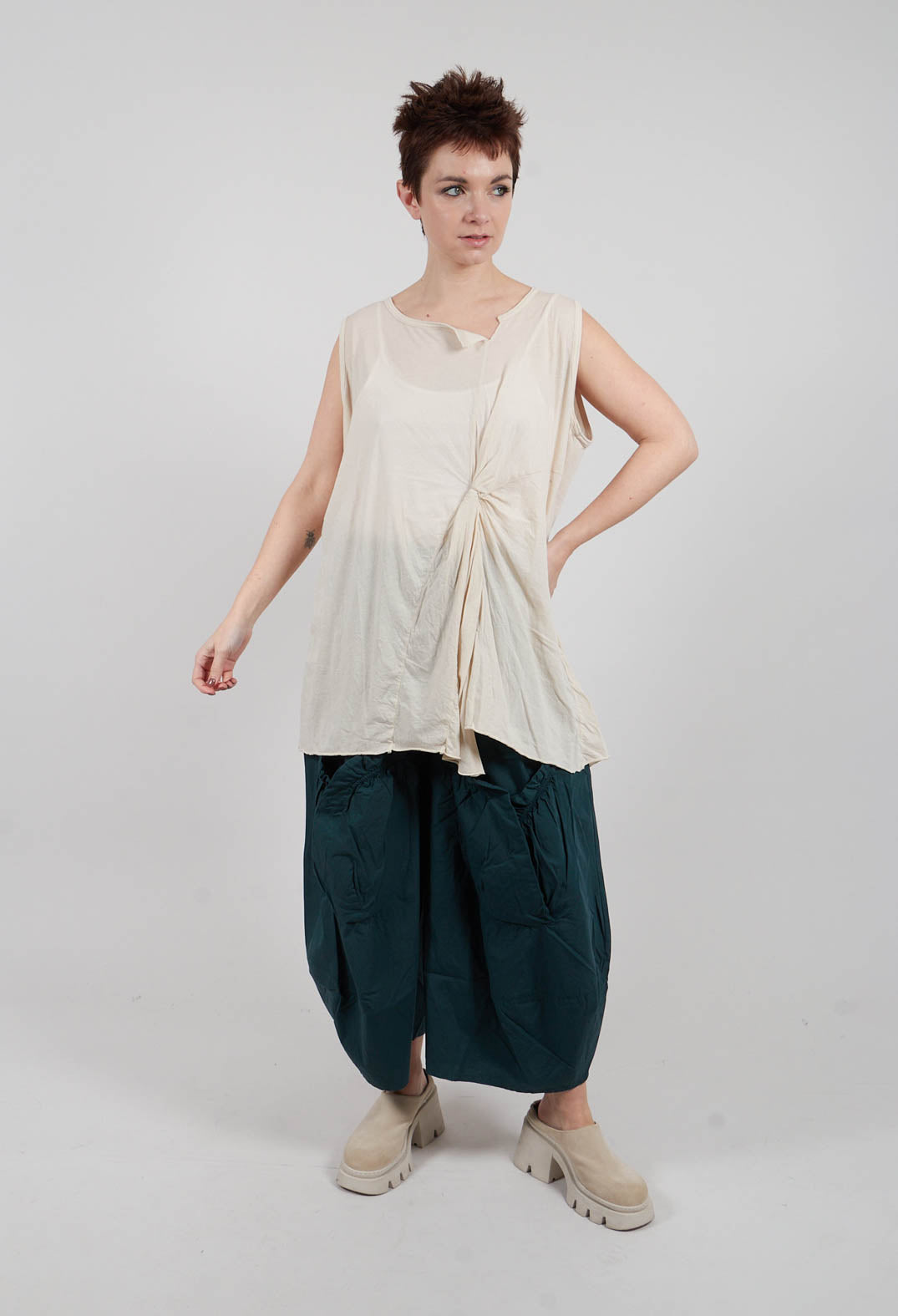 Sleeveless Knot Top in Marshallow - 1320803