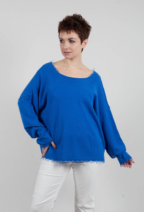 Open Neck Jumper in Electric - 1330703